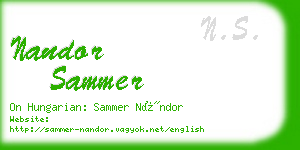 nandor sammer business card